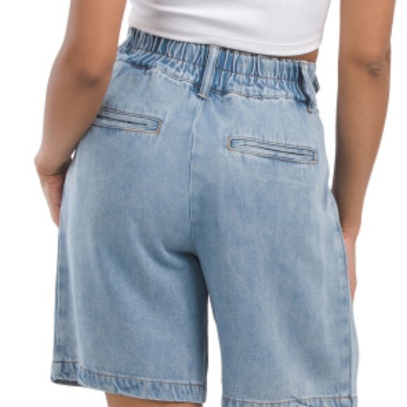 NEW YOUNG FABULOUS & BROKE womens Bella Denim Bermuda Shorts blue 253 - Picture 4 of 5